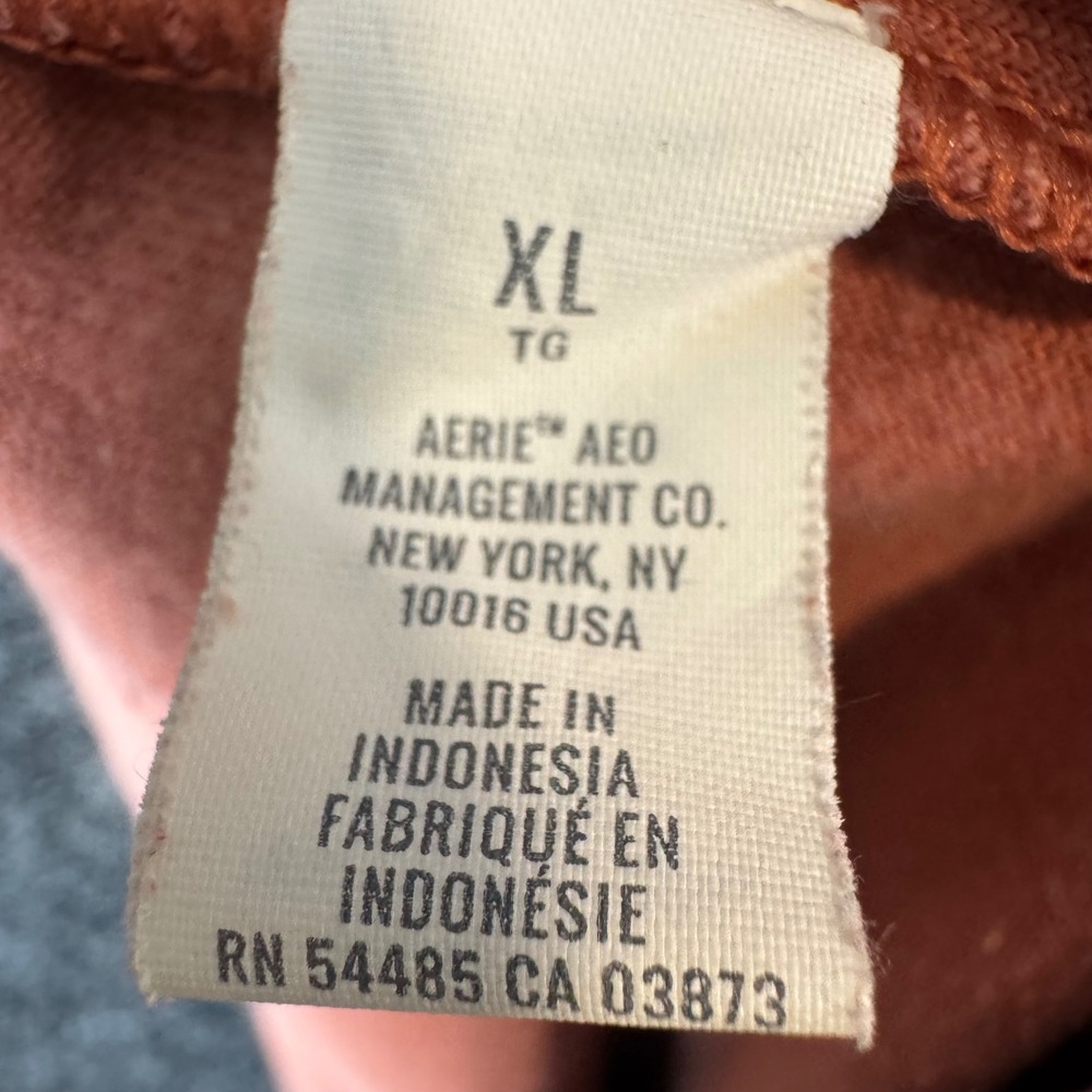 Aerie Velour Joggers XL Terracotta Orange High Rise Elastic Waist Sweatpants - Picture 4 of 7